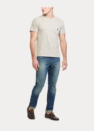 Playeras Polo Ralph Lauren Hombre Grises - Classic Fit Pocket - WQTAE6724